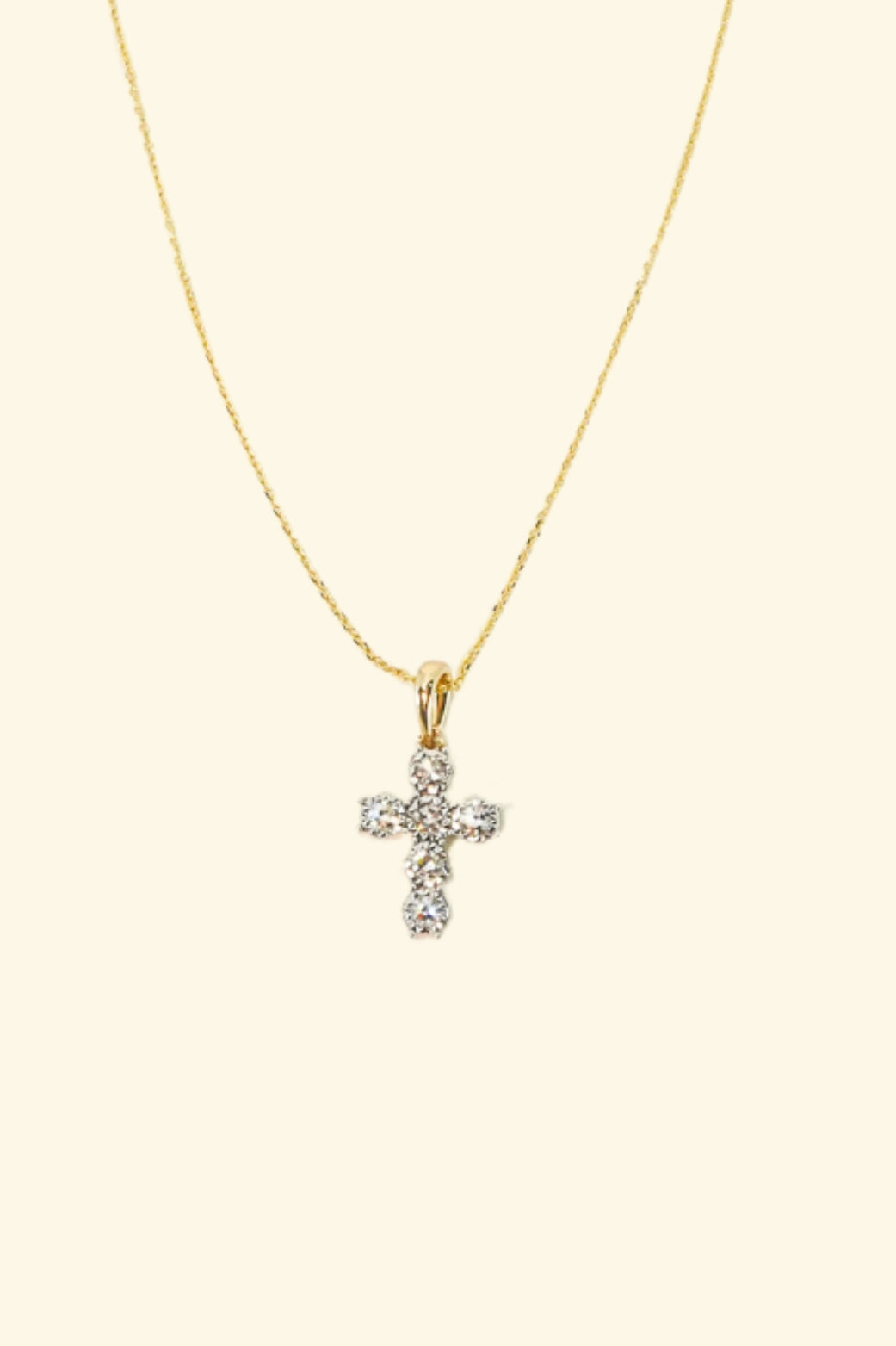 Diamond Cross Pendant Gold- 2 piezas