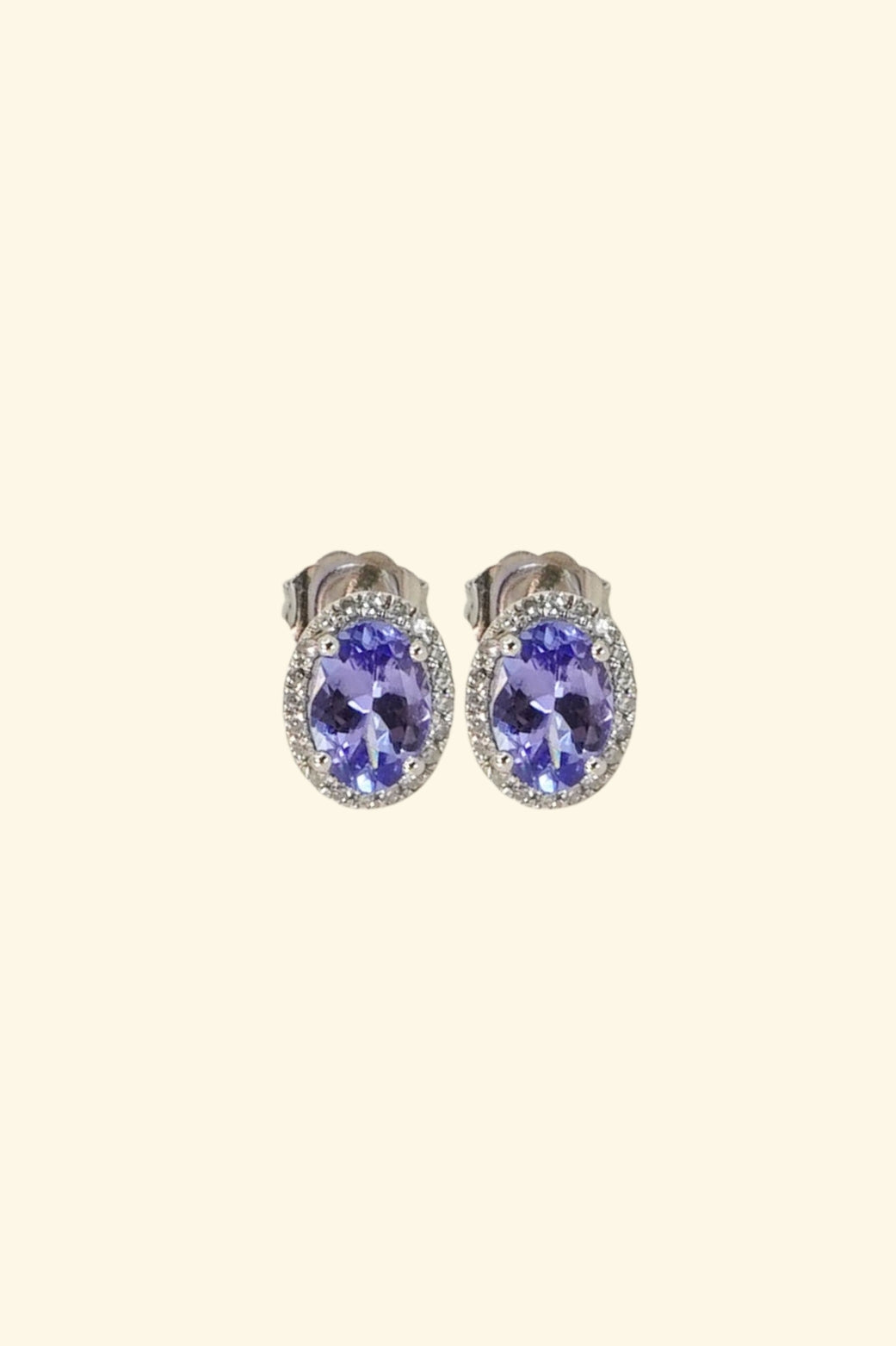 Oval Cut Tanzanite Stud Earrings
