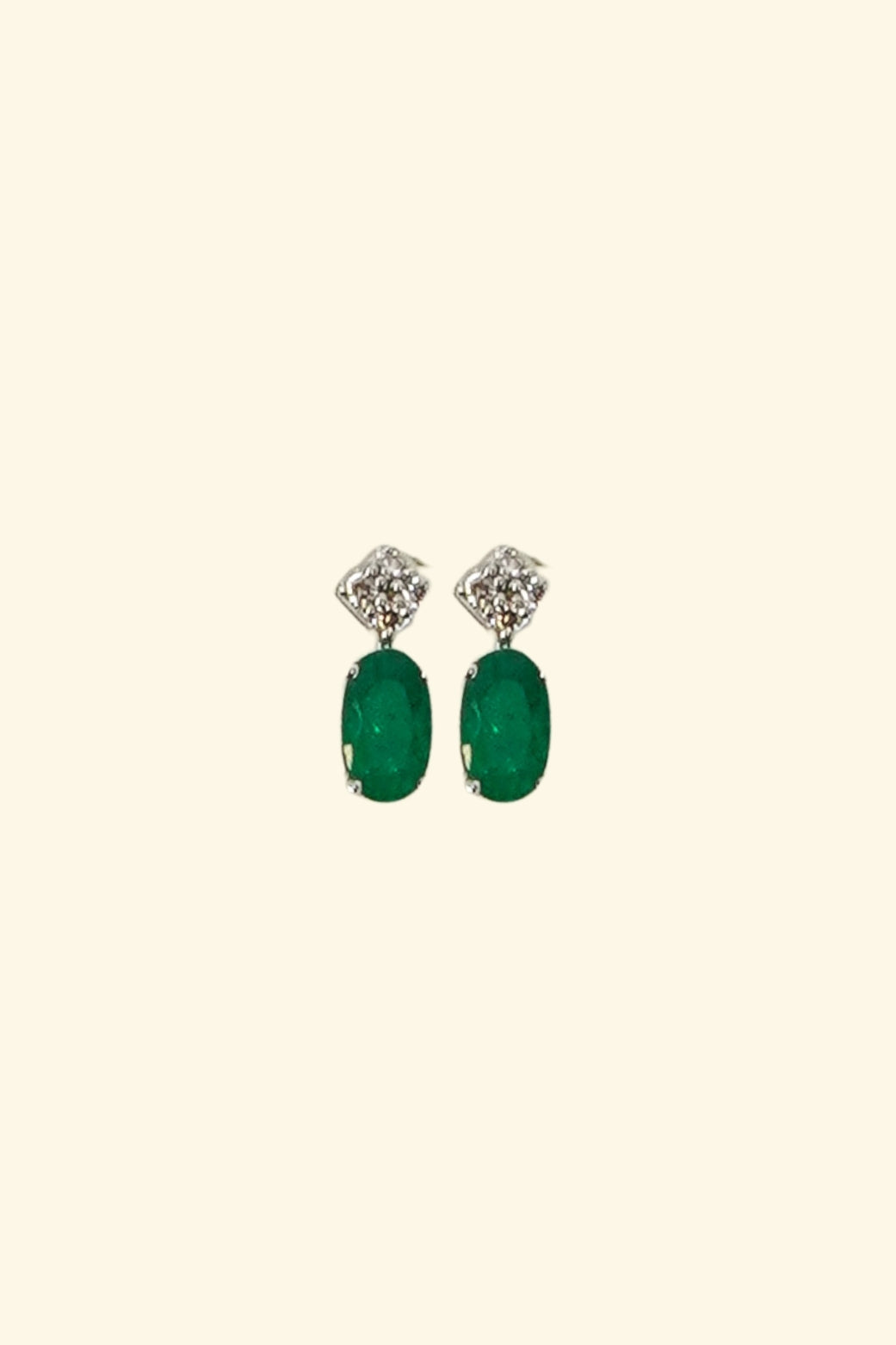 Diamond & Emerald Stud
