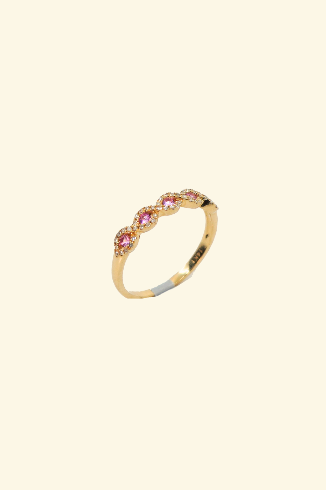 Infinity Pink Sapphire Gold Band
