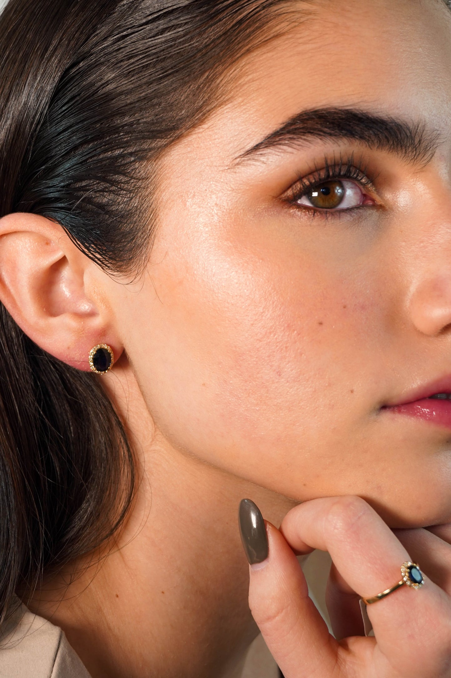 Oval Cut Sapphire Stud Earrings