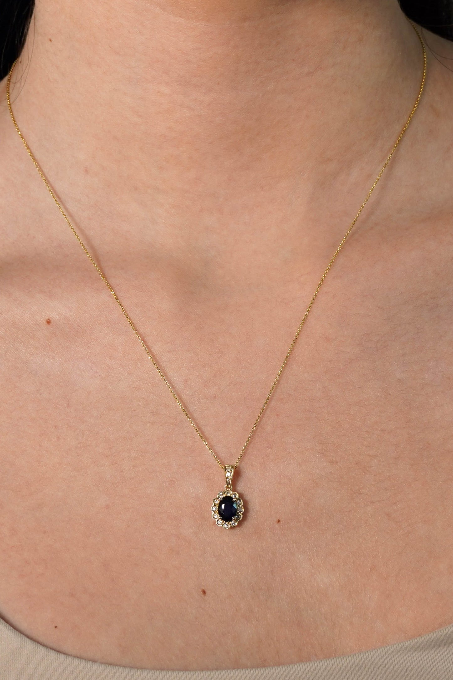 Oval Cut Sapphire Pendant