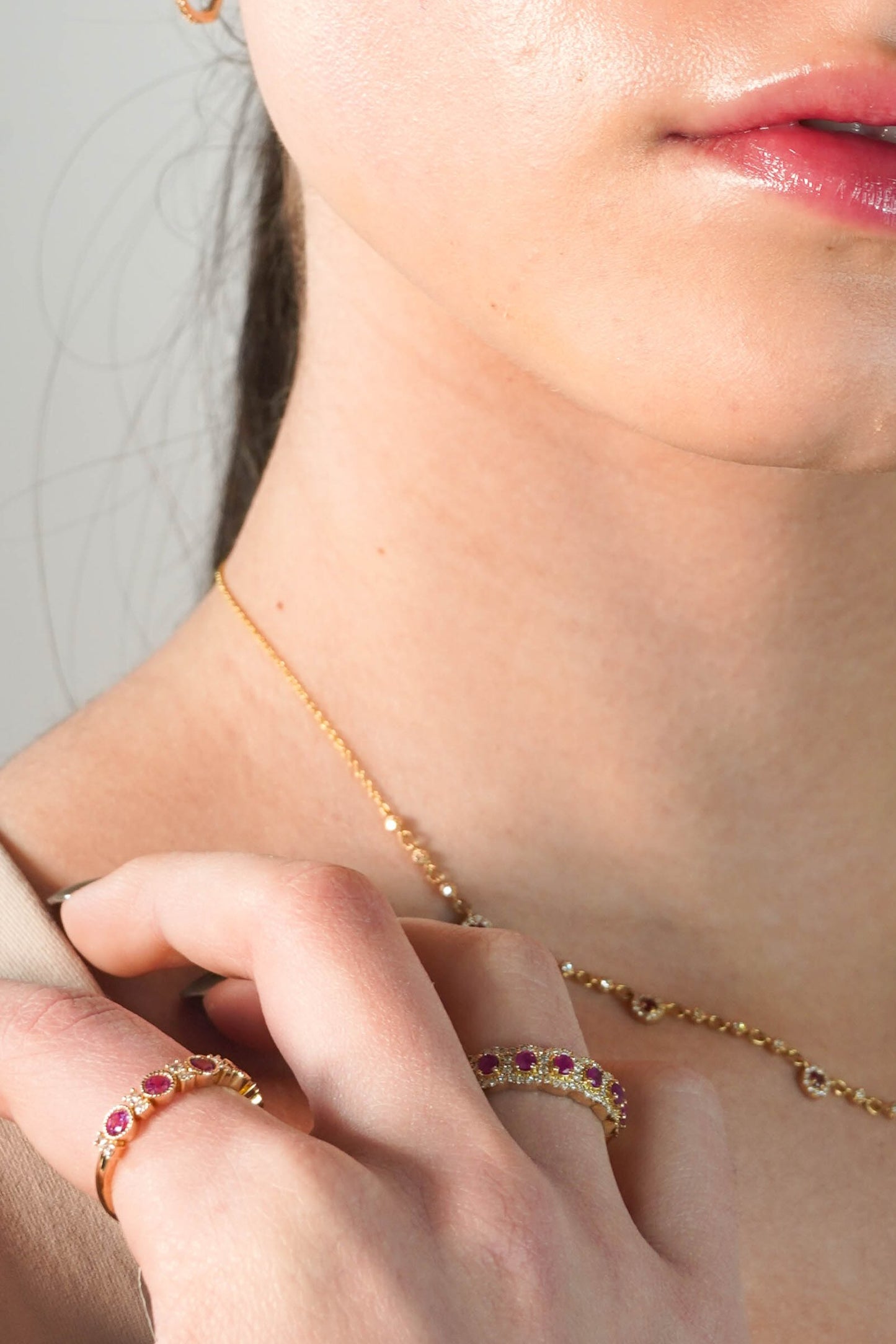 Ruby Over Diamond Ring