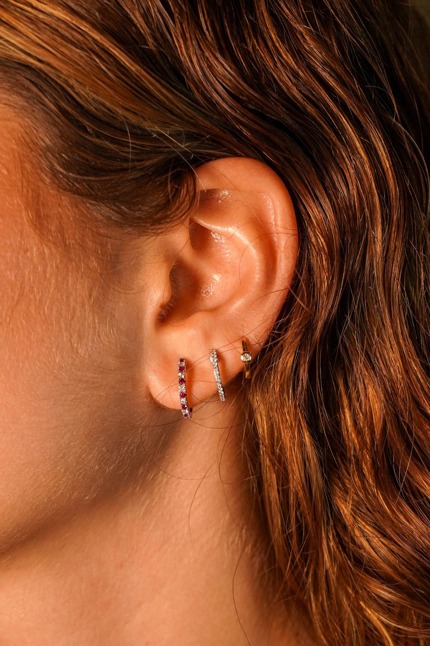 Girl Single Diamond Huggie