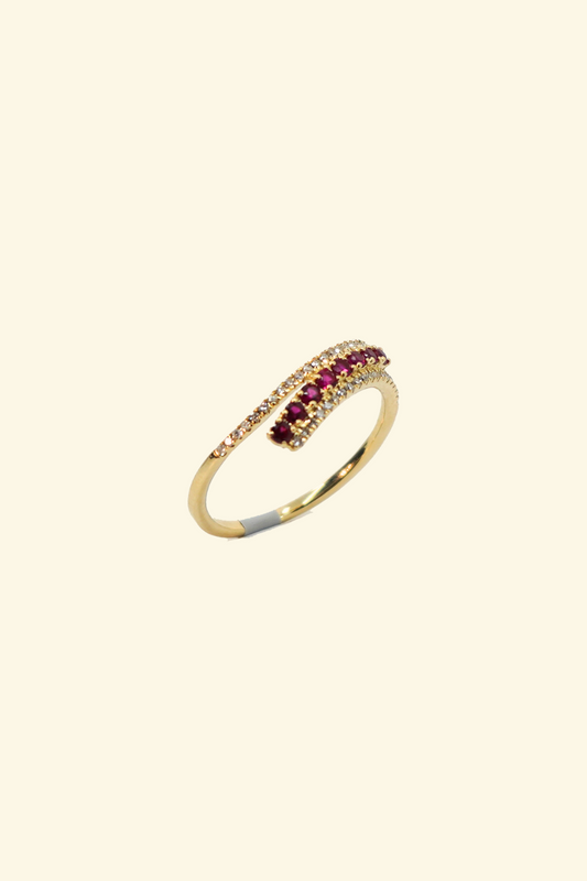 Half Ruby Row Ring