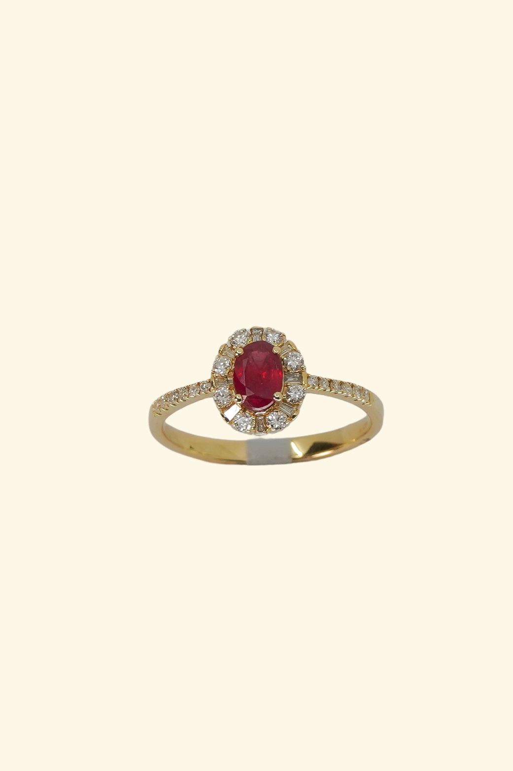 Diamonds & Oval Cut Ruby Ring