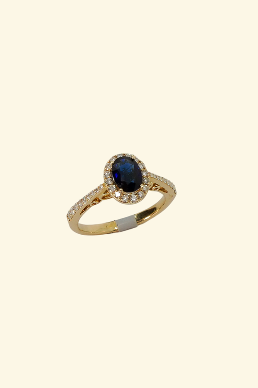 Oval Cut Sapphire Queen Ring