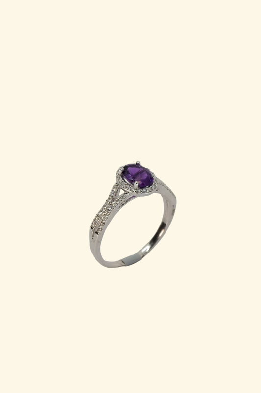 Oval Cut Amethyst Ring