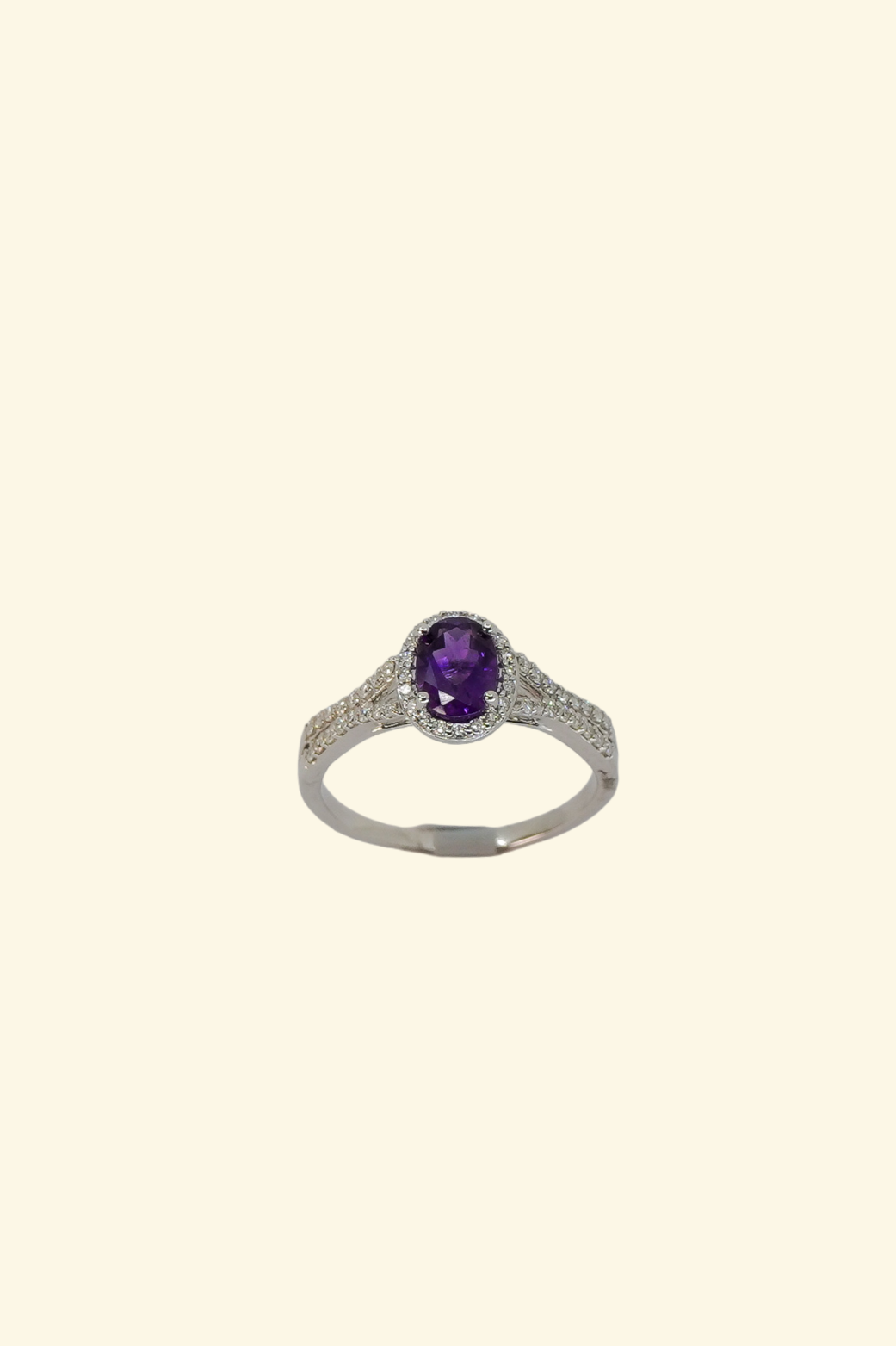 Oval Cut Amethyst Ring