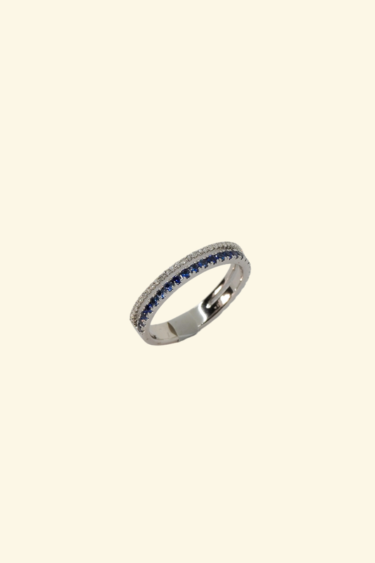 Diamond & Sapphire Row Ring