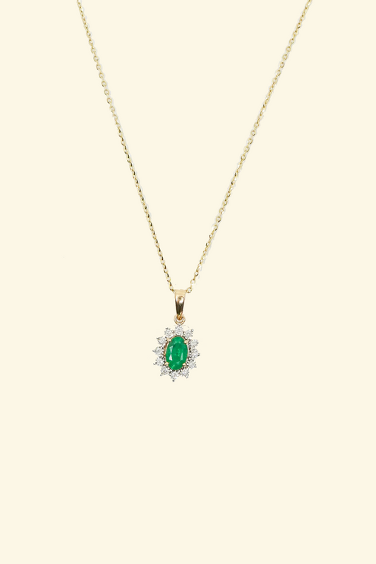 Oval Cut Emerald Pendant