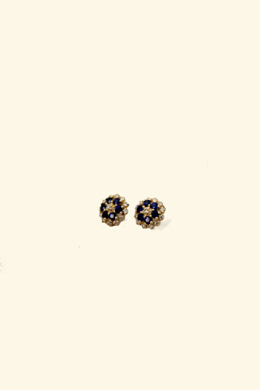 Sapphire Flower Earrings