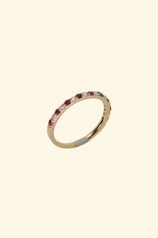 Gold Ruby Lady´s Band - L
