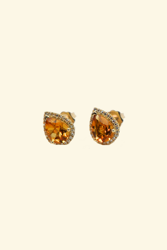 Pear Cut Citrine Earring