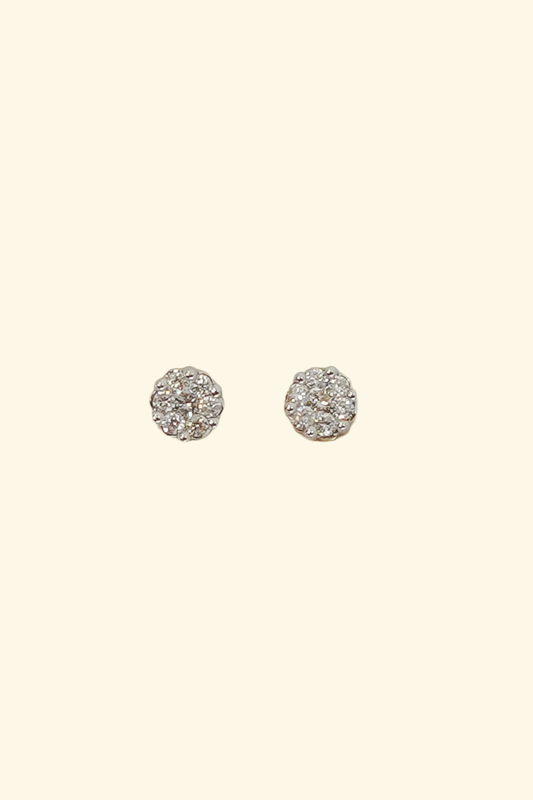 Gold Six Point Diamond Studs