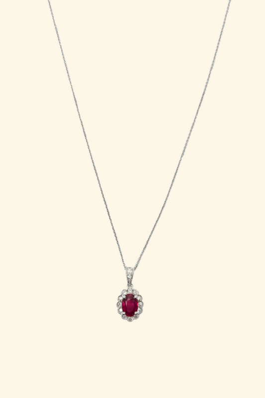 Oval Cut Ruby Pendant