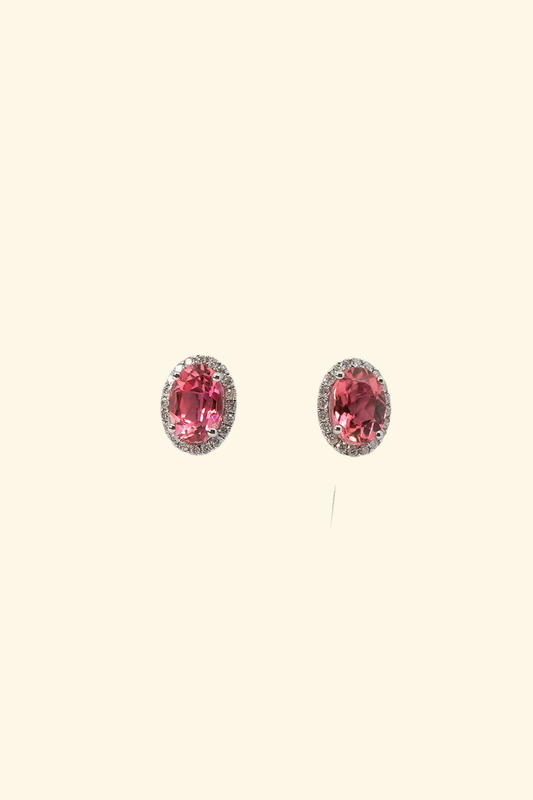 Pink Turmaline Stud