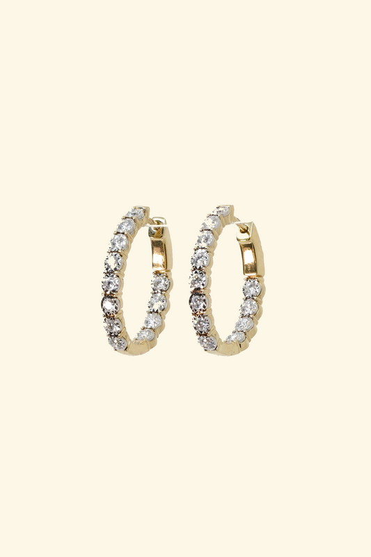 Double View Oval Hoop Earrings