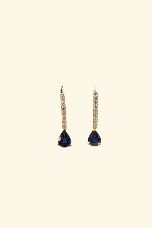 Sapphire Pear Dangle