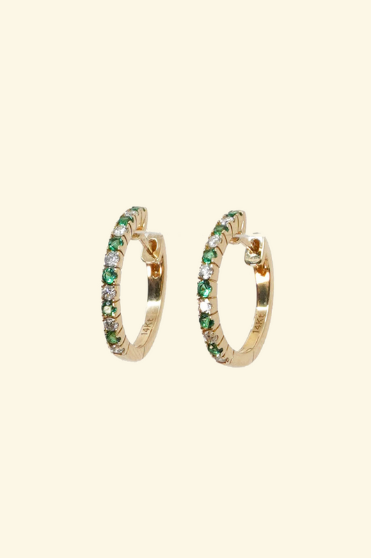 Emerald Hoop Earring