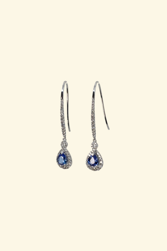 Pear shape Sapphire Dangle Earring