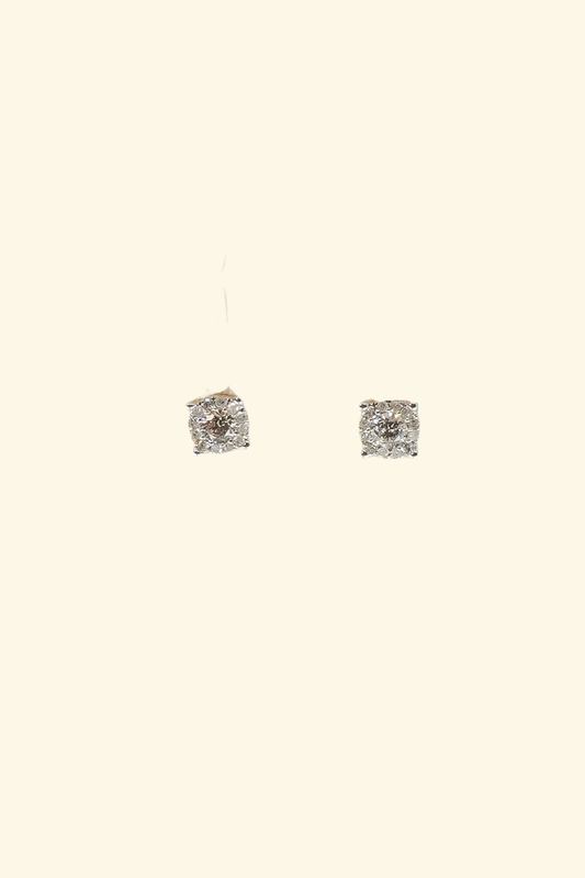 Gold Four Points Diamond Studs