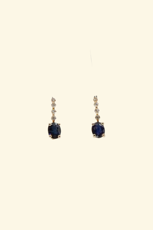 Sapphire Oval Dangle
