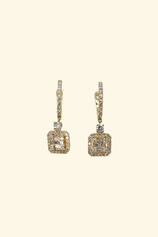 Drop Diamond Earrings