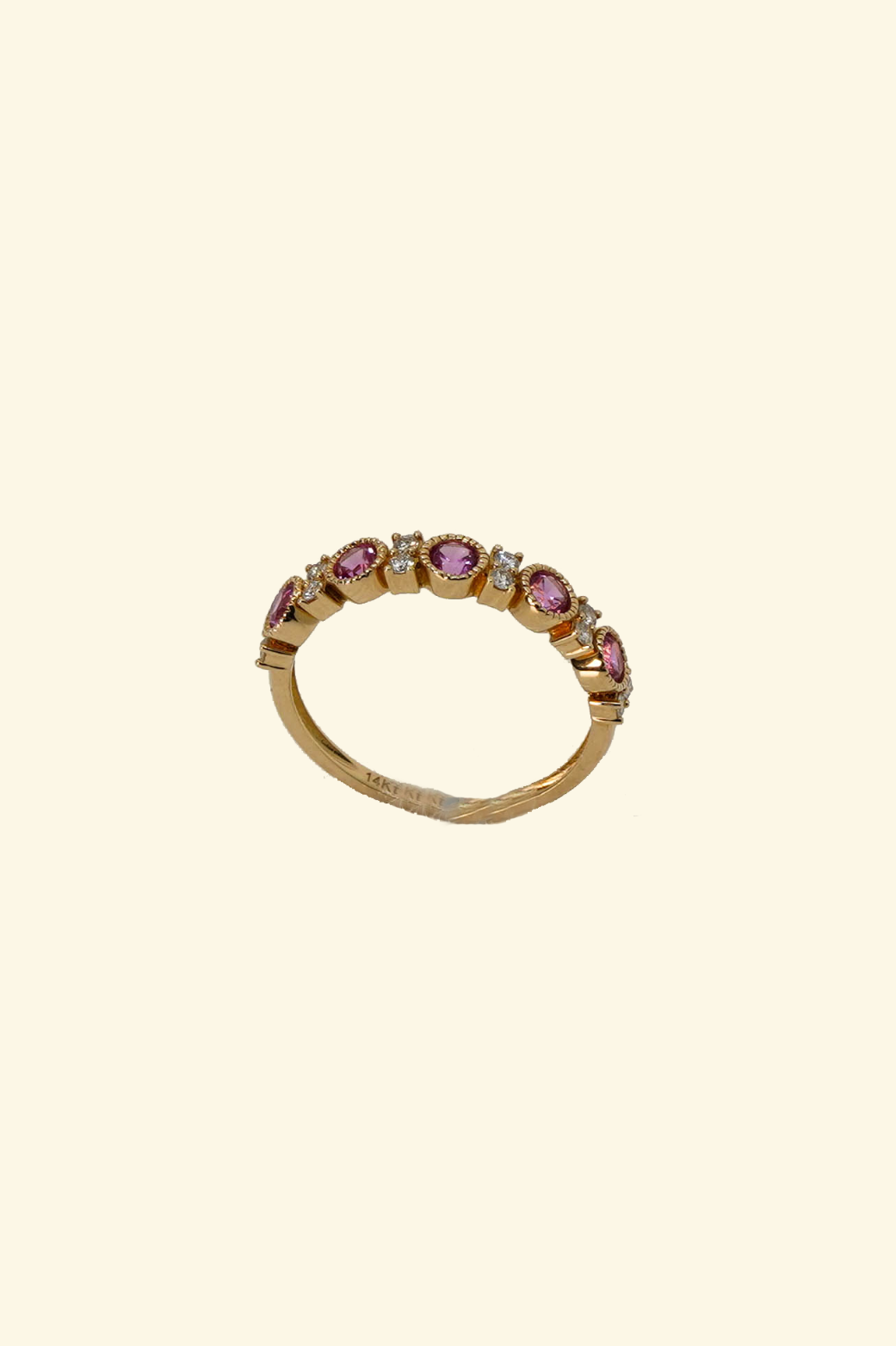 Round-Pink Sapphire Band