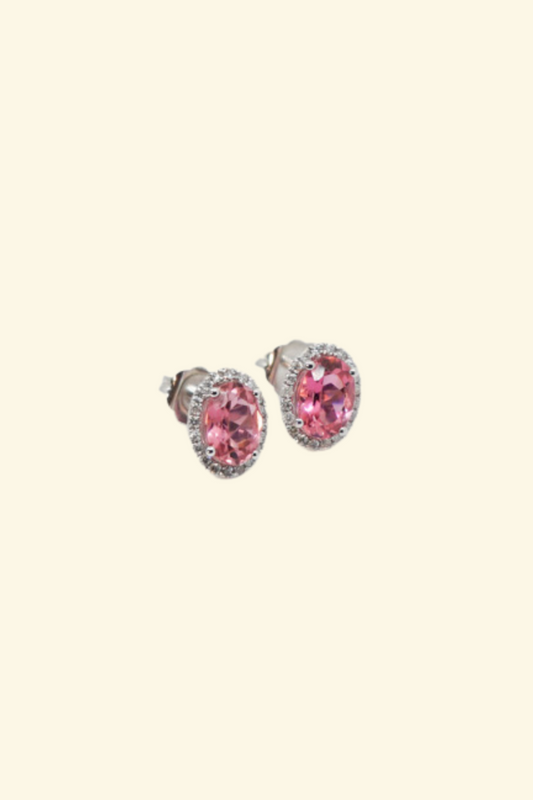 Pink Turmaline Stud