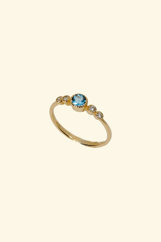 Round Blue Topaz Ring