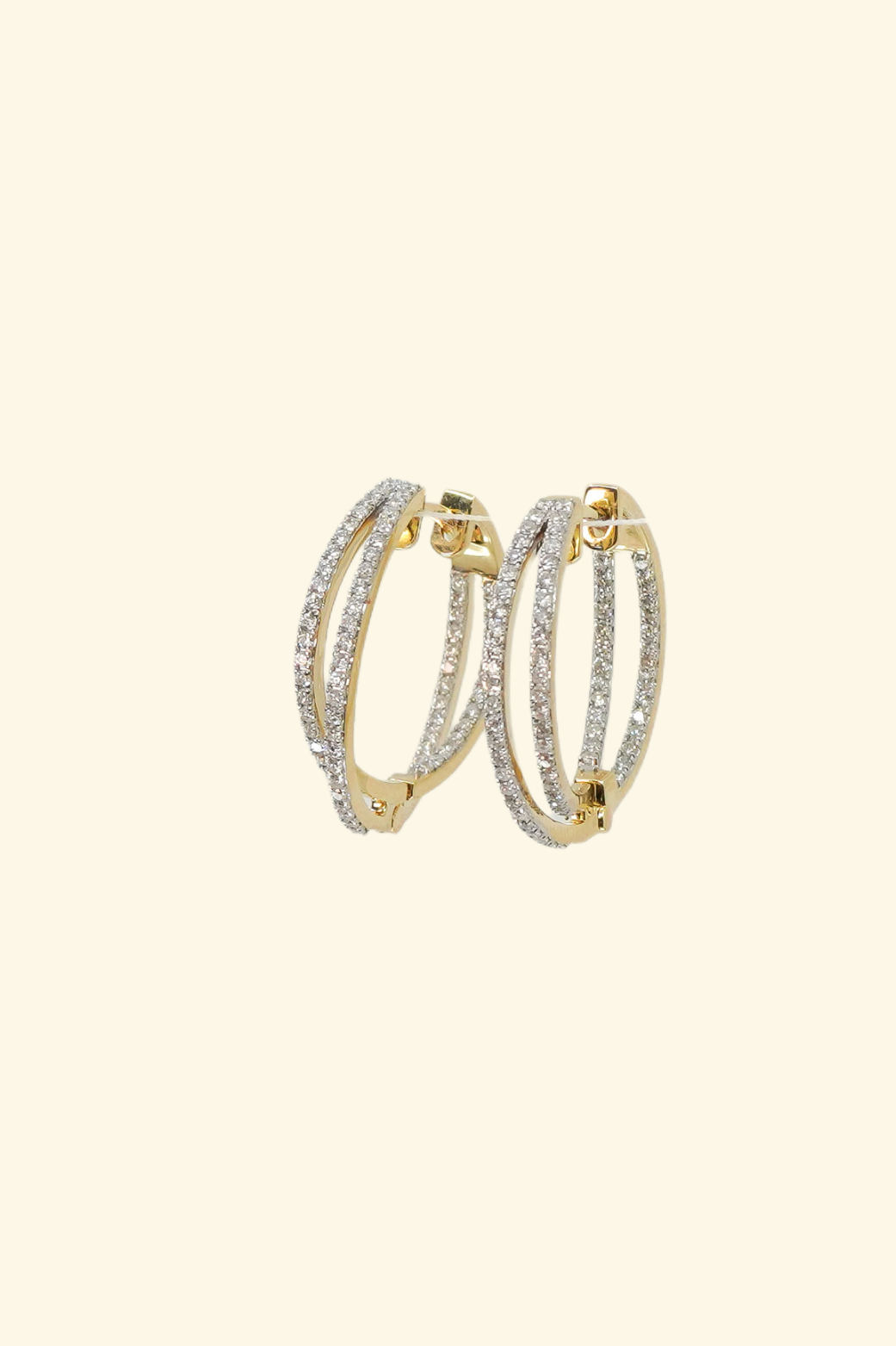 Double Diamond Hoop Earring
