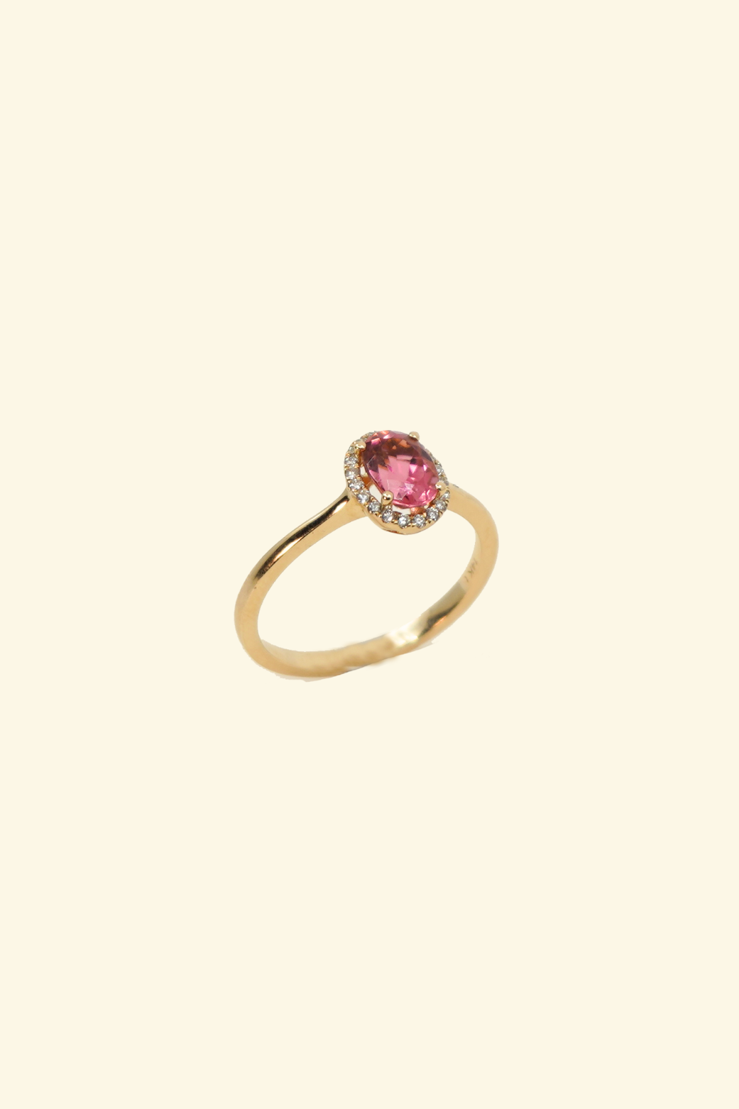 Oval Cut Pink Tourmaline Ring