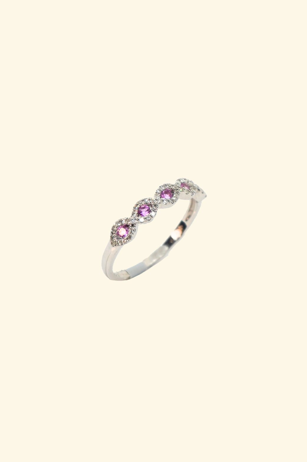 Infinity Pink Sapphire White Band