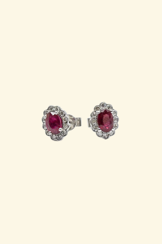 Flower Ruby Earring