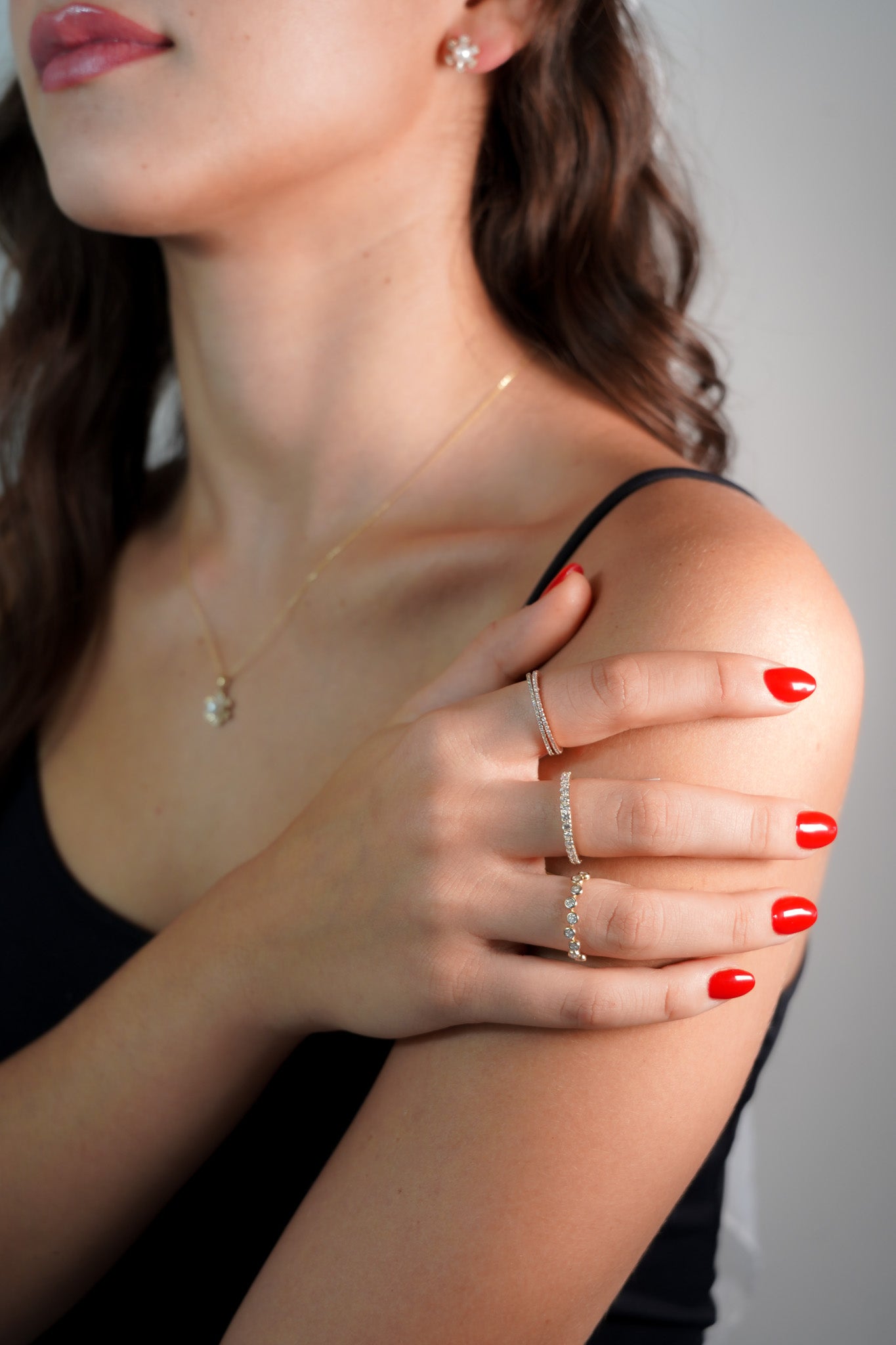 Gold Bump Diamond Lady´s Band - L