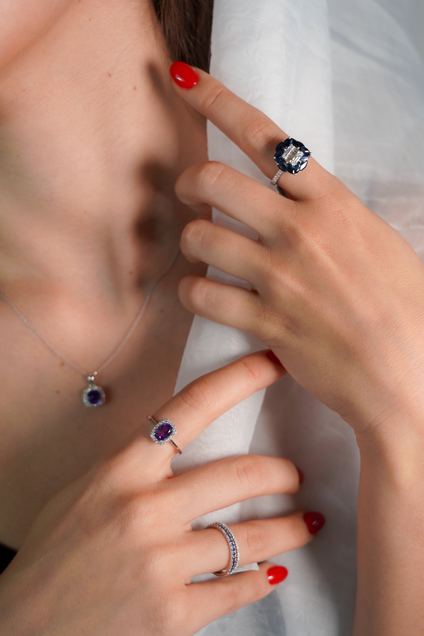 Diamond & Sapphire Row Ring