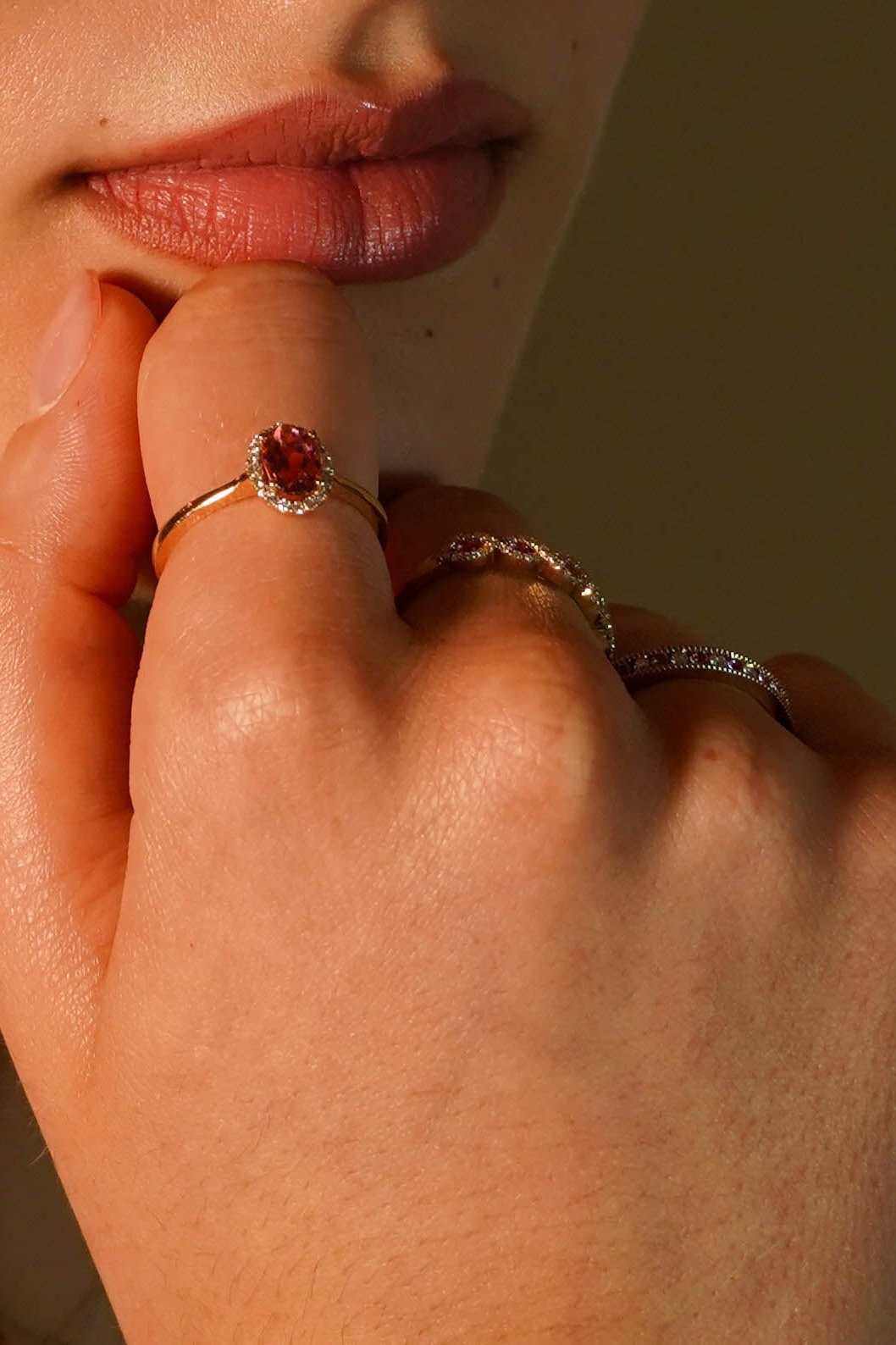 Oval Cut Pink Tourmaline Ring