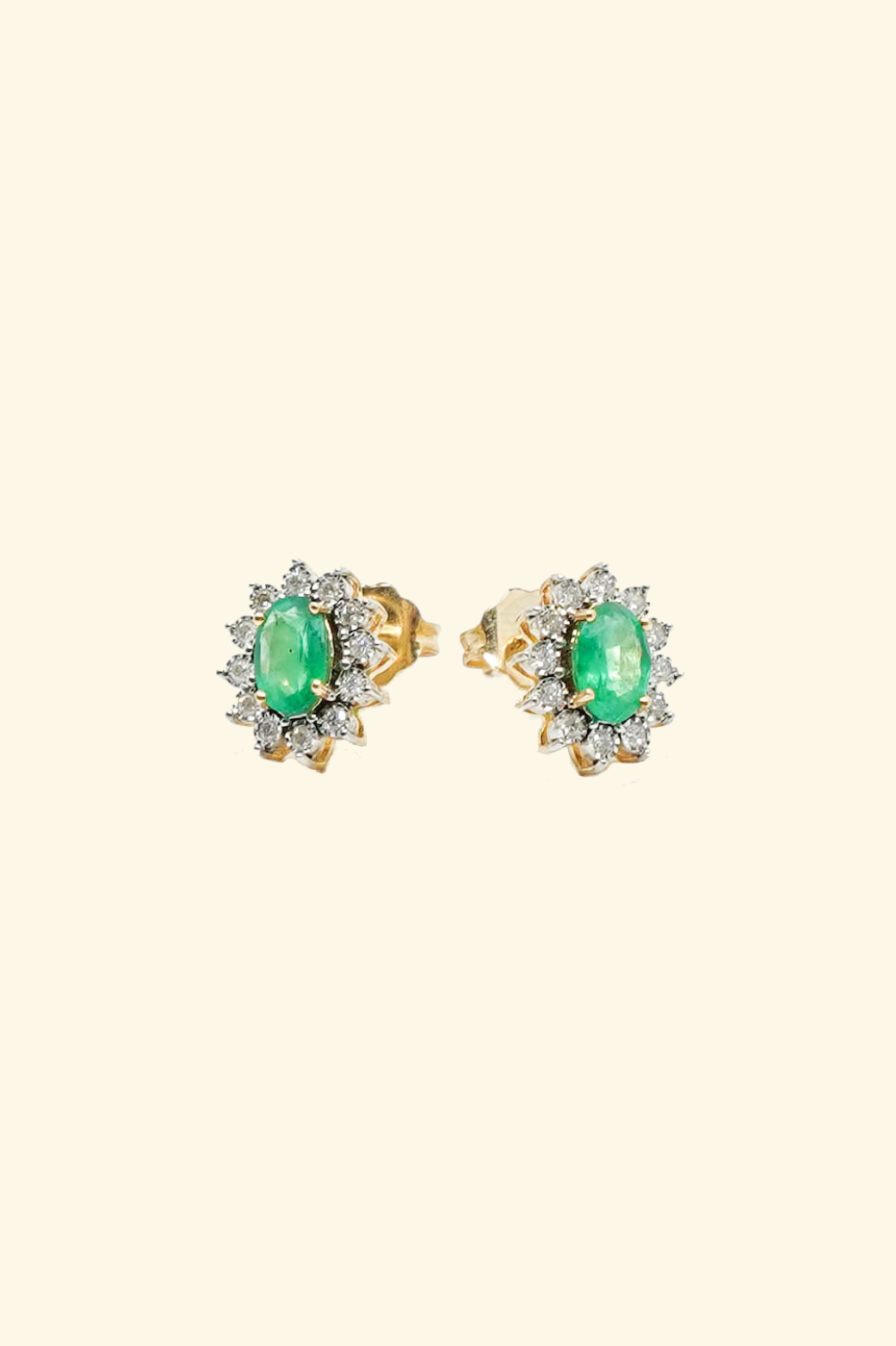 Oval Cut Emerald Stud Earrings