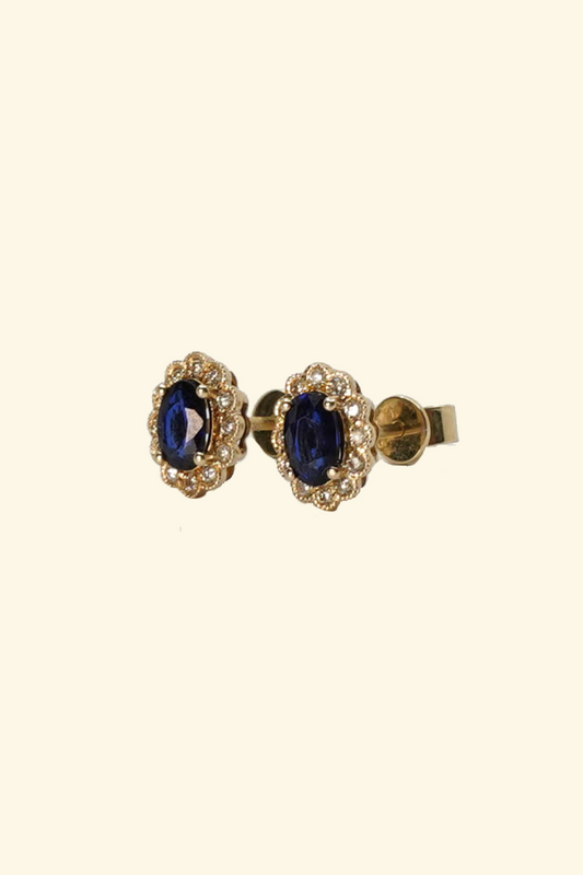 Oval Cut Sapphire Stud Earrings